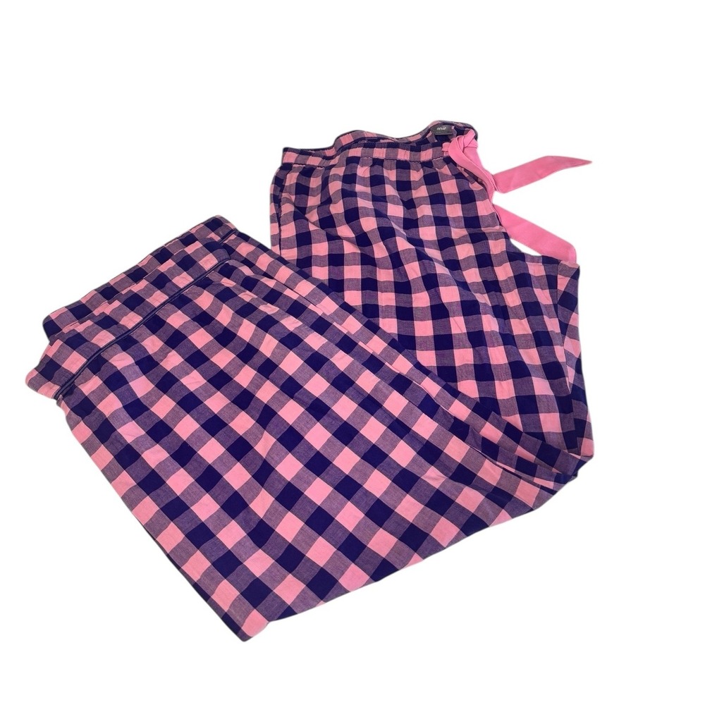 Aerie XL Long Pajama Lounge Pants Pink & Violet checkered 100%‎ cotton